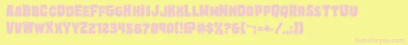 Marshthingacad Font – Pink Fonts on Yellow Background