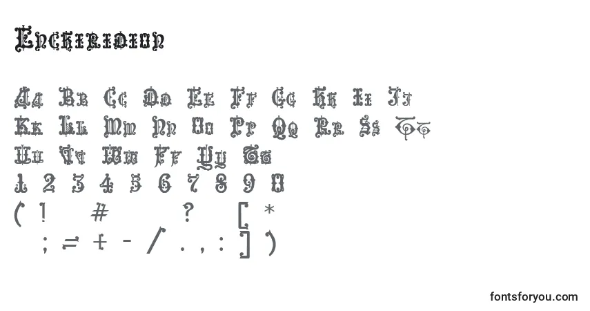 Czcionka Enchiridion (87357) – alfabet, cyfry, specjalne znaki
