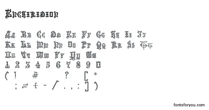 Enchiridion (87357)-fontti – aakkoset, numerot, erikoismerkit