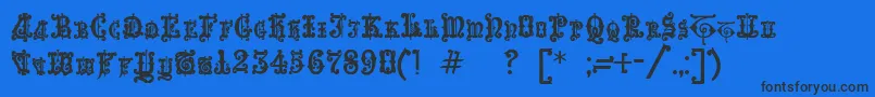 Шрифт Enchiridion – чёрные шрифты на синем фоне
