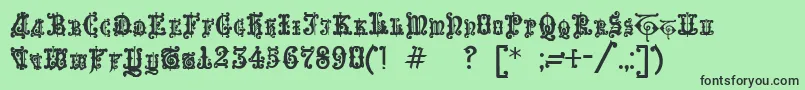 フォントEnchiridion – 緑の背景に黒い文字