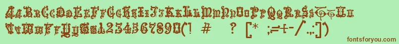 Enchiridion Font – Brown Fonts on Green Background