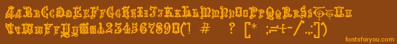 Enchiridion Font – Orange Fonts on Brown Background