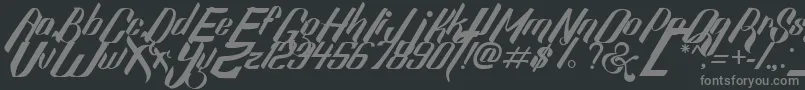 Шрифт SexyShoutFreeFont – серые шрифты на чёрном фоне
