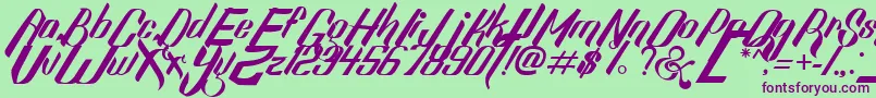 SexyShoutFreeFont Font – Purple Fonts on Green Background