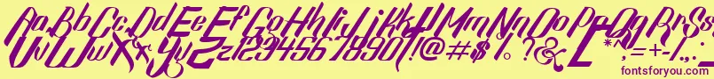 SexyShoutFreeFont Font – Purple Fonts on Yellow Background