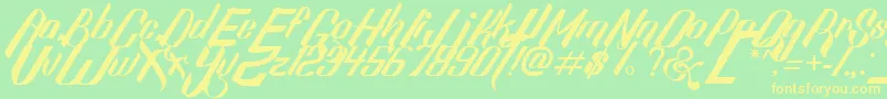 SexyShoutFreeFont Font – Yellow Fonts on Green Background