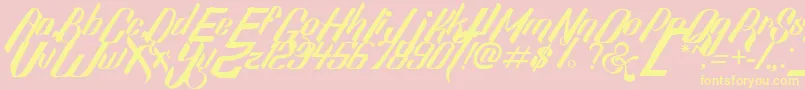 SexyShoutFreeFont Font – Yellow Fonts on Pink Background