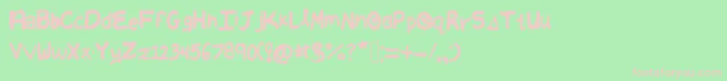 Annahand Font – Pink Fonts on Green Background