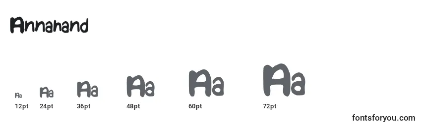 Annahand Font Sizes