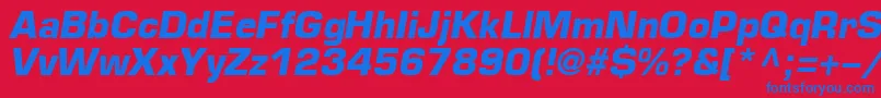 EuropeBoldItalic Font – Blue Fonts on Red Background