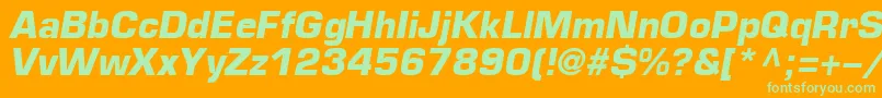 EuropeBoldItalic Font – Green Fonts on Orange Background