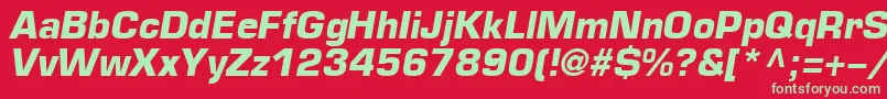 EuropeBoldItalic Font – Green Fonts on Red Background