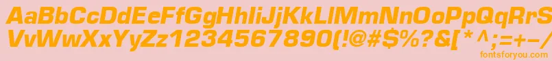 EuropeBoldItalic Font – Orange Fonts on Pink Background