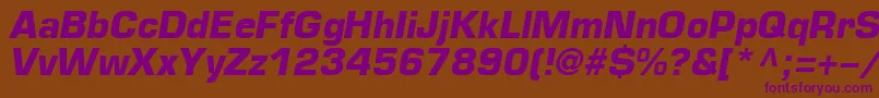 EuropeBoldItalic Font – Purple Fonts on Brown Background