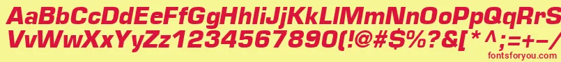 EuropeBoldItalic Font – Red Fonts on Yellow Background