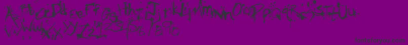 SmObscenismBold-Schriftart – Schwarze Schriften auf violettem Hintergrund