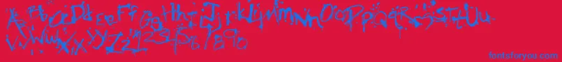 SmObscenismBold Font – Blue Fonts on Red Background