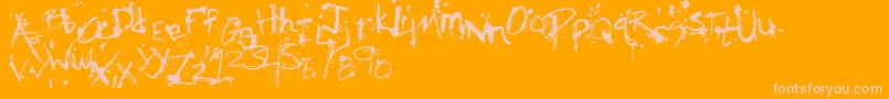 SmObscenismBold-Schriftart – Rosa Schriften auf orangefarbenem Hintergrund