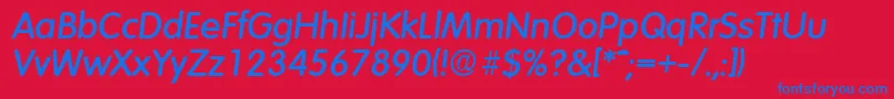 VolkswagenMediumita Font – Blue Fonts on Red Background