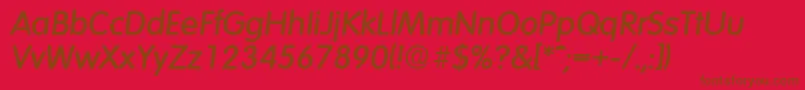 VolkswagenMediumita Font – Brown Fonts on Red Background