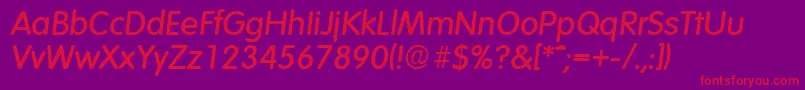 VolkswagenMediumita Font – Red Fonts on Purple Background