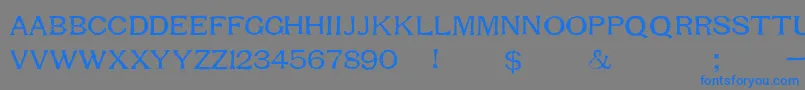 フォントRespessCapitalsMedium – 灰色の背景に青い文字
