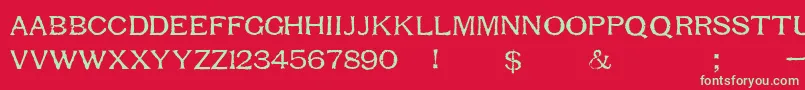 RespessCapitalsMedium Font – Green Fonts on Red Background