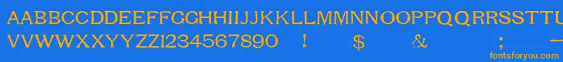 Fonte RespessCapitalsMedium – fontes laranjas em um fundo azul