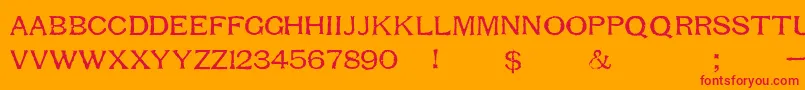 RespessCapitalsMedium Font – Red Fonts on Orange Background