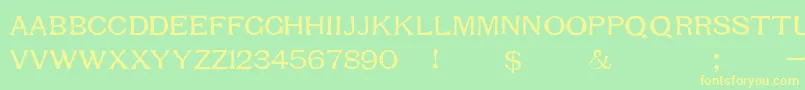 RespessCapitalsMedium Font – Yellow Fonts on Green Background