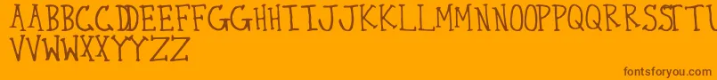 ThirtySeven-Schriftart – Braune Schriften auf orangefarbenem Hintergrund