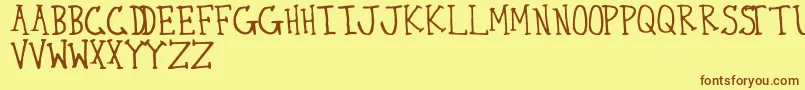 ThirtySeven-fontti – ruskeat fontit keltaisella taustalla