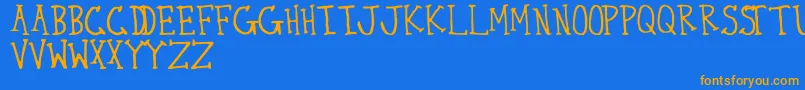 Weitere Informationen zur ThirtySeven-Schriftart ThirtySeven-Schriftart – Orangefarbene Schriften auf blauem Hintergrund