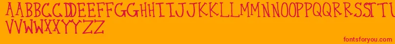 ThirtySeven Font – Red Fonts on Orange Background