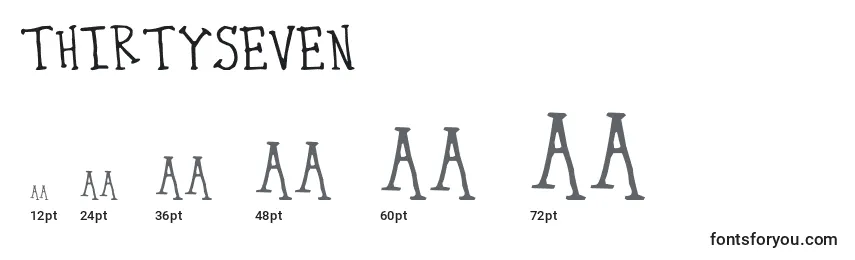 Размеры шрифта ThirtySeven (87364)