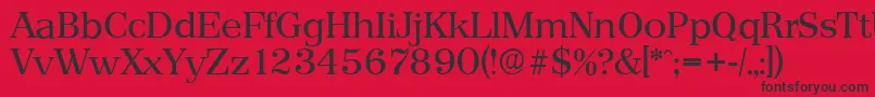 フォントPriamosserialRegular – 赤い背景に黒い文字