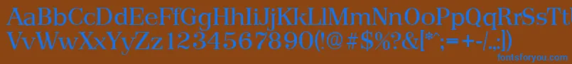 フォントPriamosserialRegular – 茶色の背景に青い文字