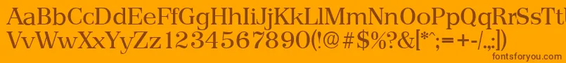 PriamosserialRegular Font – Brown Fonts on Orange Background