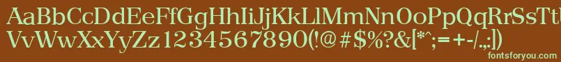 PriamosserialRegular Font – Green Fonts on Brown Background