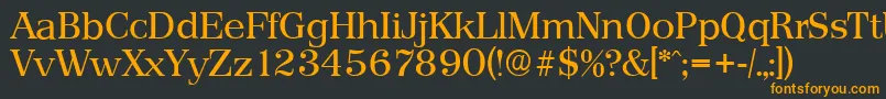 フォントPriamosserialRegular – 黒い背景にオレンジの文字