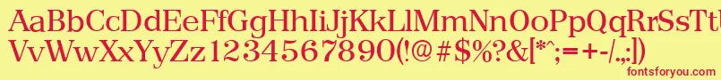 PriamosserialRegular Font – Red Fonts on Yellow Background