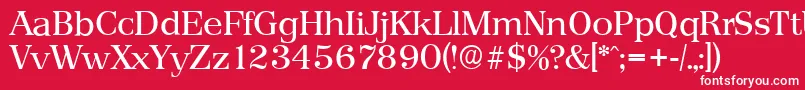 フォントPriamosserialRegular – 赤い背景に白い文字