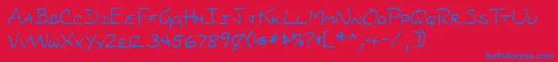 ThelmashandRegular-fontti – siniset fontit punaisella taustalla