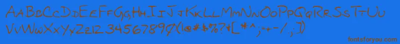 ThelmashandRegular Font – Brown Fonts on Blue Background