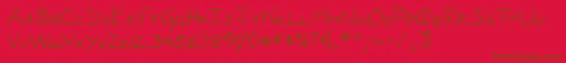 フォントThelmashandRegular – 赤い背景に茶色の文字