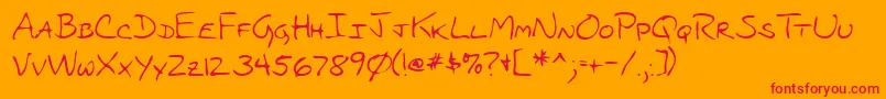 ThelmashandRegular Font – Red Fonts on Orange Background