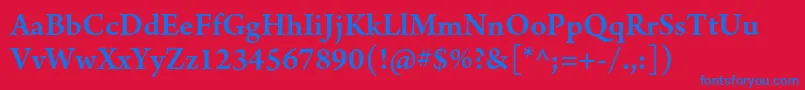 ArnoproSmbd Font – Blue Fonts on Red Background