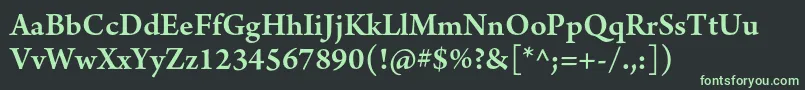 Шрифт ArnoproSmbd – зелёные шрифты на чёрном фоне