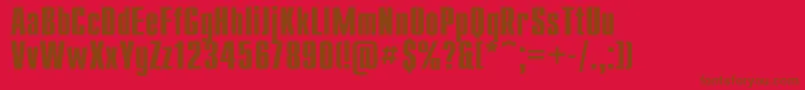 Fonte UkrainiancompactBold – fontes marrons em um fundo vermelho